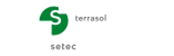 'terrasol'이라는 단어 위에 녹색 양식의 's'가 있는 terrasol 로고와 그 아래에 작은 글씨로 'soltec'이 적혀 있습니다.