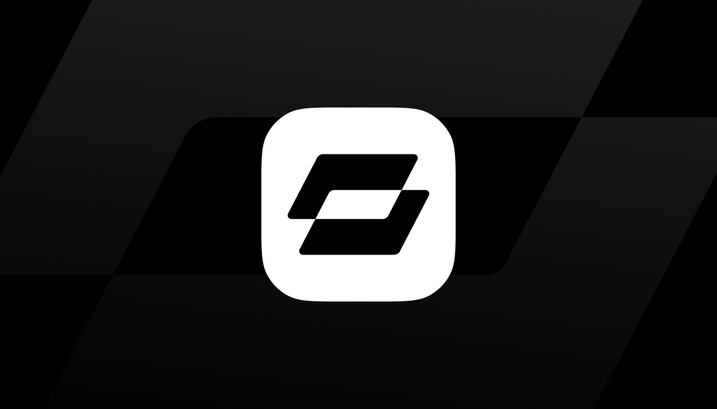 A white rounded square with two parallel black diagonal bars inside, set against a dark, geometric background—perfect for a Thank You Page highlighting swift Data Center Delivery.