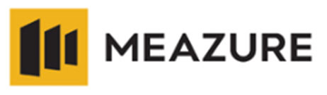 Yellow square logo with three vertical black bars next to the word "MEAZURE" in uppercase black letters.
