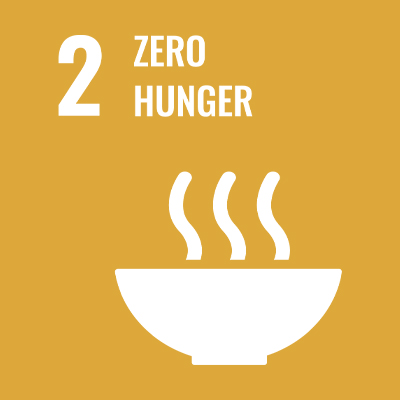 A bowl of soup with the words 2 zero hunger.