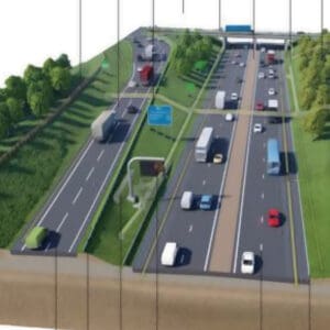 Animazione della progettazione 3D di una superstrada