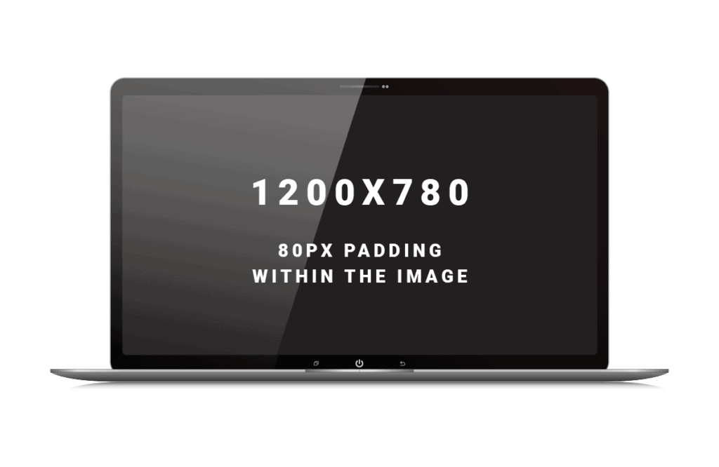 Plantilla de imagen 1200X780 de simulación de pantalla de computadora con software