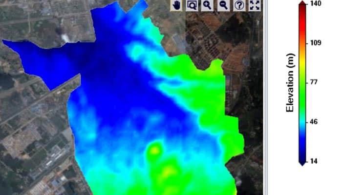 Luftaufnahme der Heatmap von Schanghai