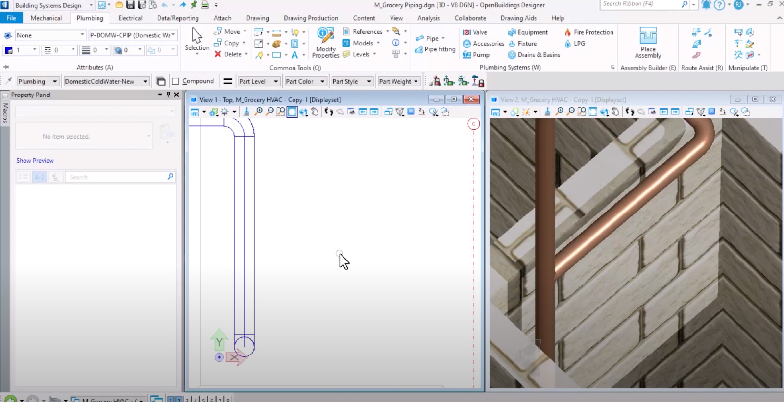 Screenshot view of autofitting preferences for plumbing in OpenBuildings Designer