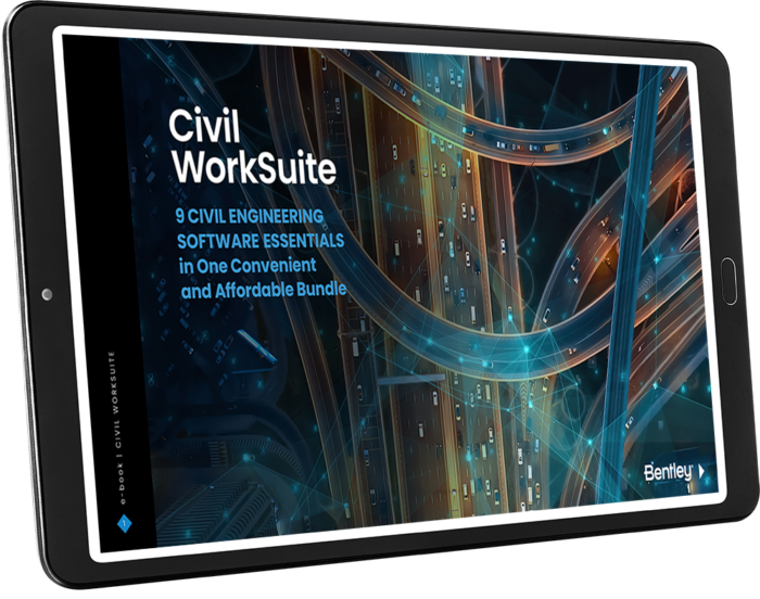 A tablet with the cover of civil work suite, perfect for Civil Engineering professionals who need Software Essentials.