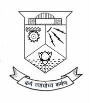 Black and white emblem with a gear, bridge, lightning bolts, lotus, and a banner featuring Hindi text at the bottom—perfect for India-inspired school logos that highlight the importance of education.