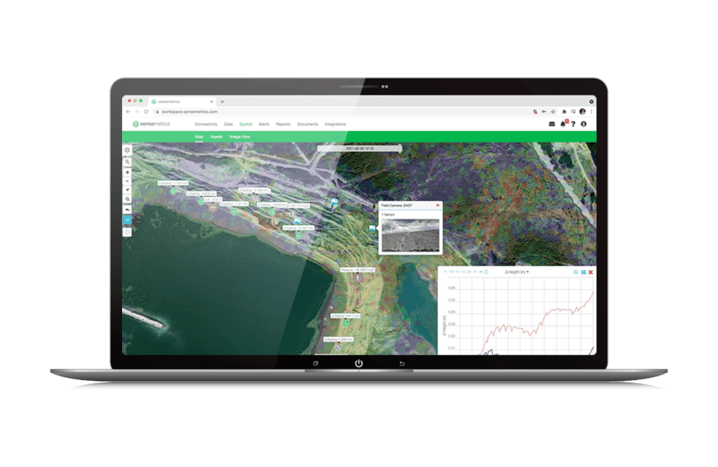 Maqueta de pantalla del software sensemetrics