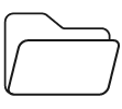 Icon of a folder with a smaller folder behind it, both depicted in a simple, monochrome line art style, representing structural projects.