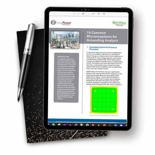 A tablet showcases a document titled "10 Grounding Misconceptions," with a pen and notebook placed nearby, ready to dispel common grounding errors.