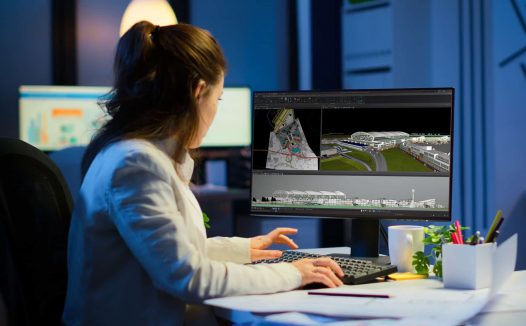 Women on computer desktop