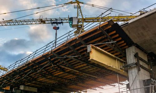 Underside of bridge under construction