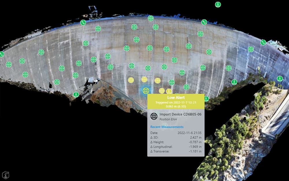 un rendu numérique de l'endroit où des améliorations pourraient être faites sur un barrage