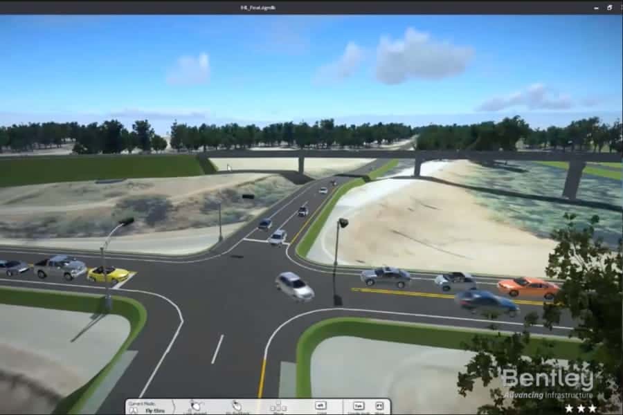 Road design of an intersection