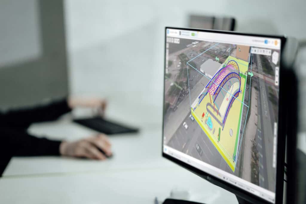 engineer working off of a computer monitor on a project utilizing Bentley's Digital Twin ProjectWise software