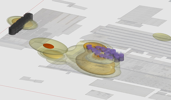 A 3d model showing the areas with clean aquifers and safe drinking water