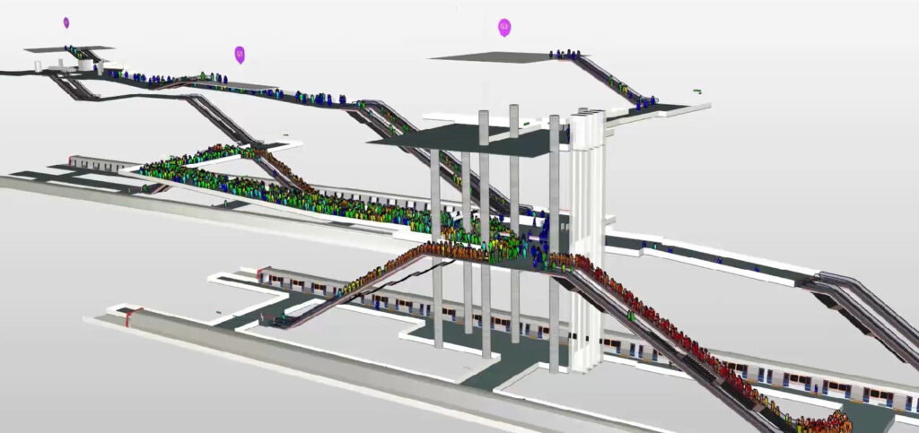 A 3d model of a train track.