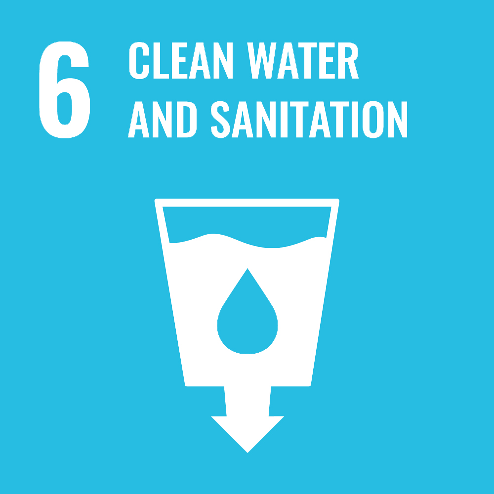 SDG-Ziel 6, sauberes Wasser und Sanitäreinrichtungen.
