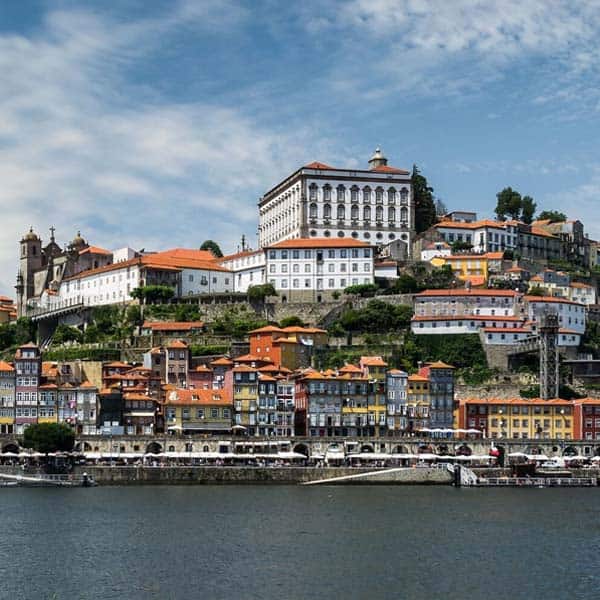 view from water of Porto, Portugal