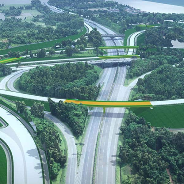 Aerial Shot and 3D Rendering of New Highway System Project