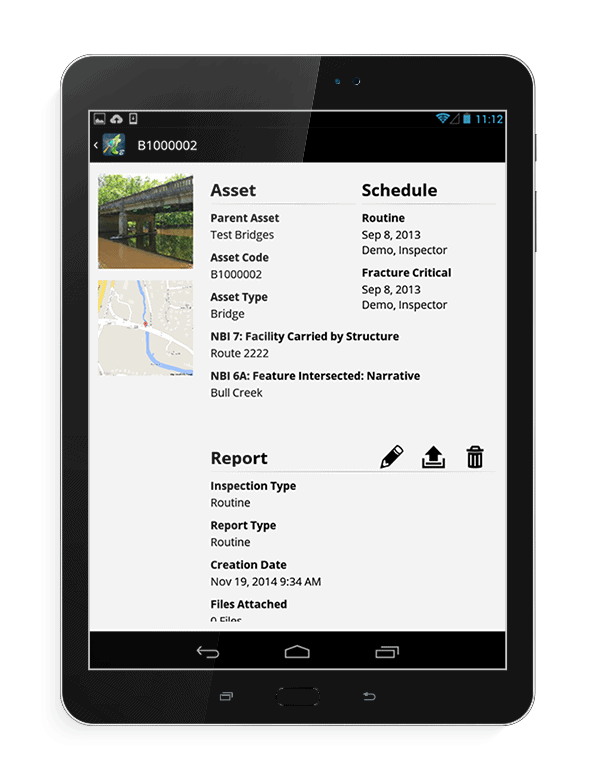 Makieta ekranu aplikacji InspectTech na tablecie