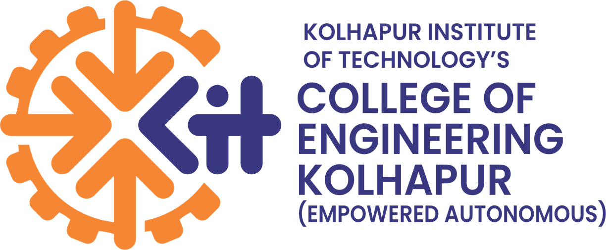 Logo of Kolhapur Institute of Technology's College of Engineering Kolhapur, India, featuring orange and purple elements with the text "Empowered Autonomous"; a symbol of excellence in education among school logos.