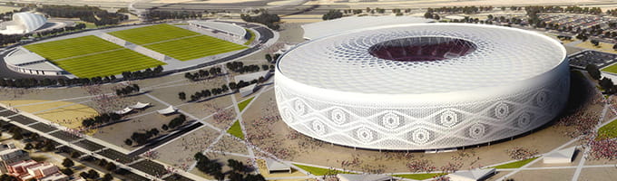 Digital rendering of Al Thumama Stadium