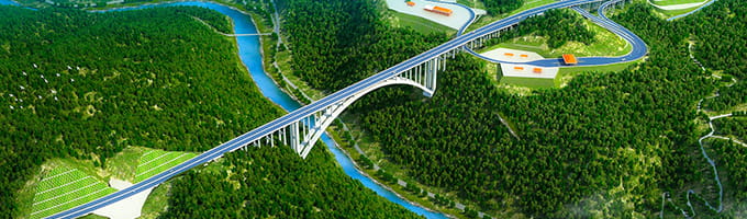 Le Xi 고속도로의 디지털 렌더링