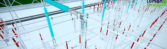 digital rendering of electric substation