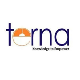 Logo of "Terna" with the tagline "Knowledge to Empower." The letter "e" is stylized with an orange semicircle and white center, reflecting modern education trends in India and standing out among innovative school logos.