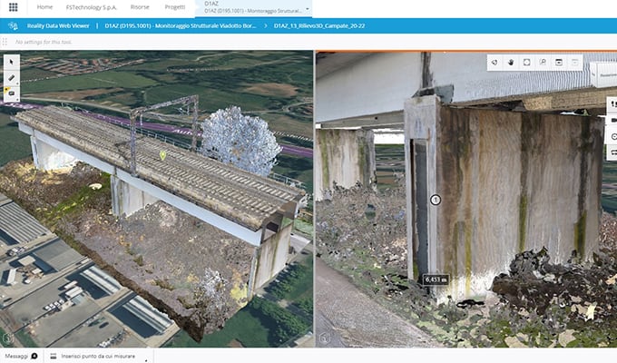 Multi-resolution mesh creation and monitoring of the Borratino viaduct FI High Speed Line