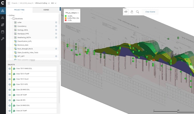 Screenshot dell'ottimizzazione dell'efficienza e della sostenibilità nel riutilizzo dei materiali attraverso il geoBIM