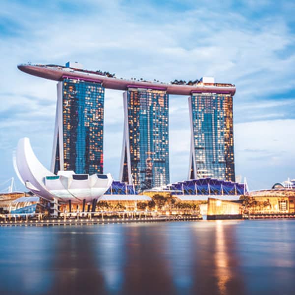 Vista de edifícios em Singapura