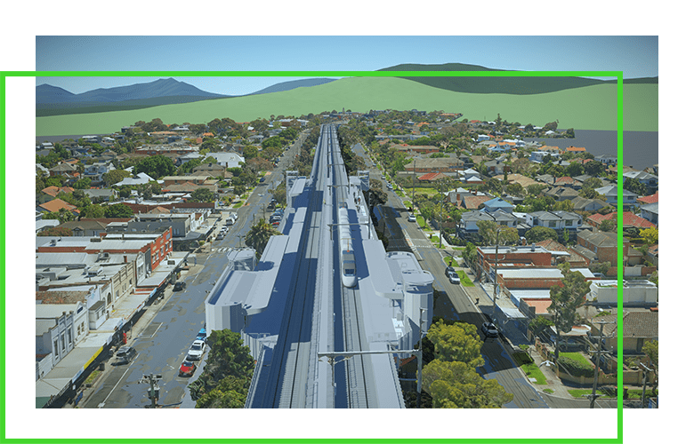 software rendering of public rail system