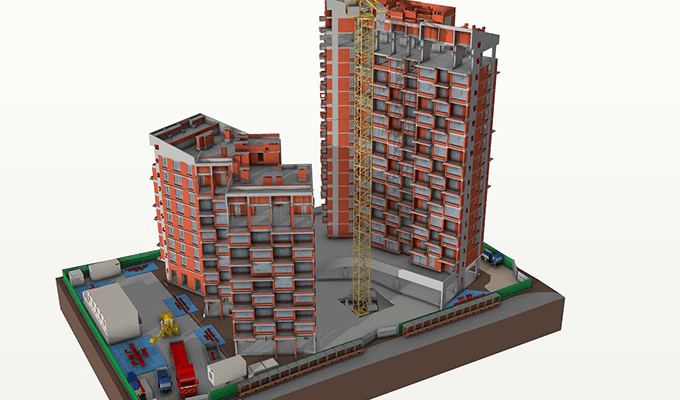 renderização de software do novo projeto complexo de construção