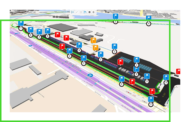 capture d'écran des workflows du logiciel pour un projet d'ingénierie
