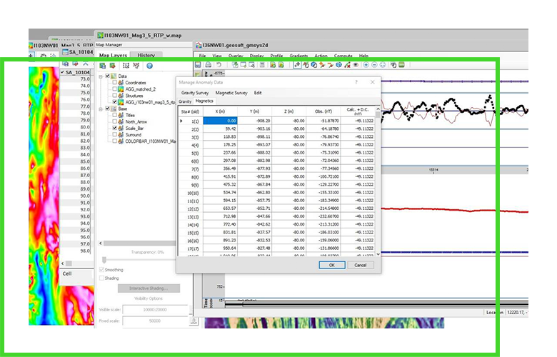 Screenshot von Softwareprogrammen und einem Arbeitsablauf