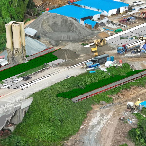 Una vista aérea de un sitio de construcción que aparece en un anuario.