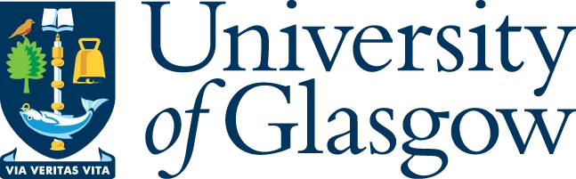 University of Glasgow logo featuring the university crest with symbolic images and the Latin motto "Via Veritas Vita" beside the text "University of Glasgow.