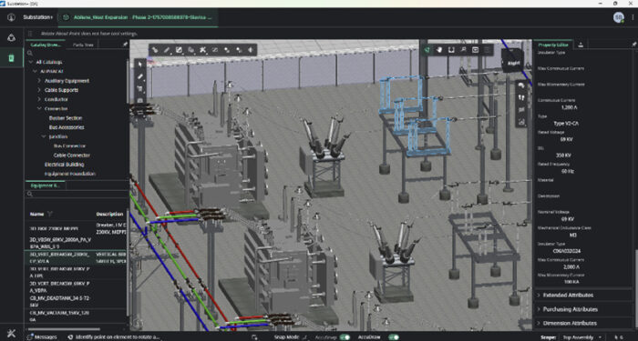 Bentley’s OpenUtilities Substation+ is a new application that brings digital twin and AI-powered capabilities to substation design. (Image courtesy of Bentley Systems)