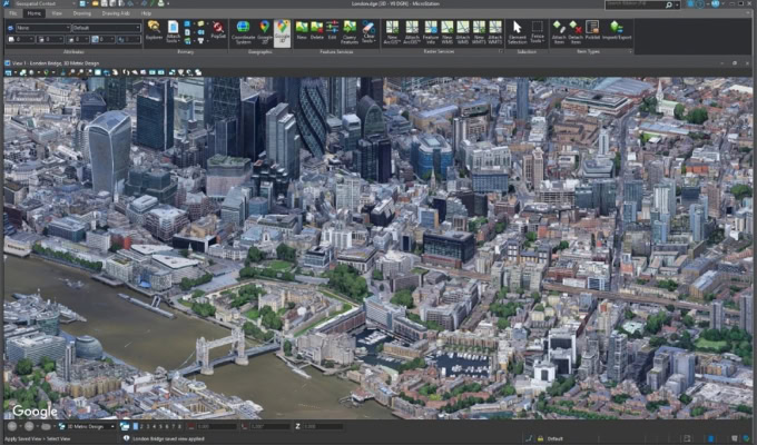 MicroStation 2025, the latest release of Bentley’s CAD software for infrastructure design, introduces support for 3D Tiles via Cesium. (Image courtesy of Bentley Systems) | Bentley Systems | Infrastructure Engineering Software Company MicroStation 2025, the latest release of Bentley’s CAD software for infrastructure design, introduces support for 3D Tiles via Cesium. (Image courtesy of Bentley Systems)