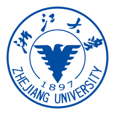 Zhejiang University logo featuring a blue eagle, the year 1897, and Chinese and English text in a circular design.
