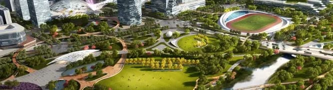 An architectural visualization of the new public transportation system in West Dongba, showing a multi-level transit facility designed to meet the area's growing commuter needs.