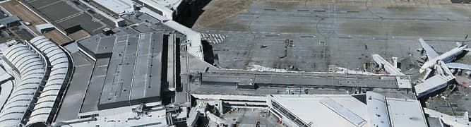 A detailed reality model of a Sydney Airport terminal, created with iTwin Capture as part of the airport's Maps@SYD digital twin platform for improved operational management.